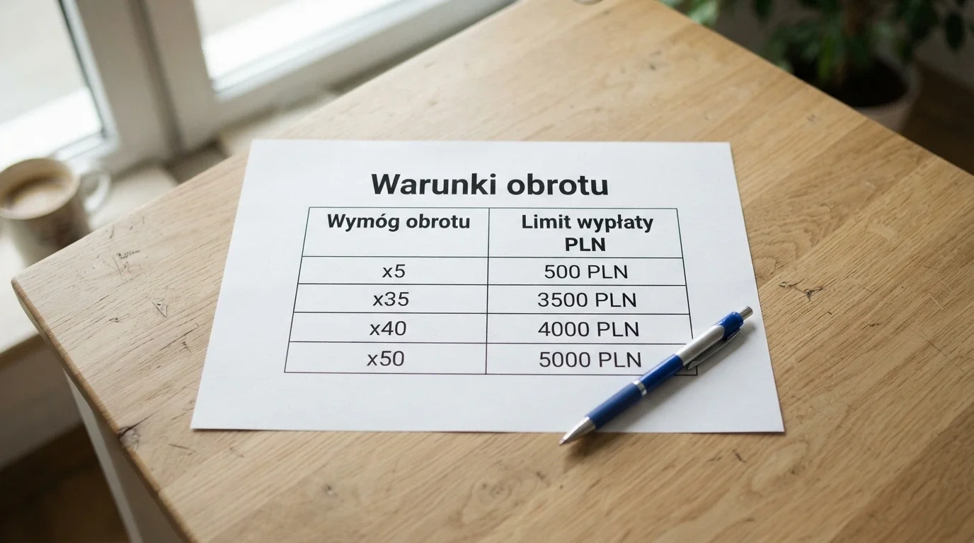 Zestawienie warunków obrotu i limitów wypłat przy ofercie darmowych spinów bez depozytu — dokument lub tabela z kluczowymi zasadami