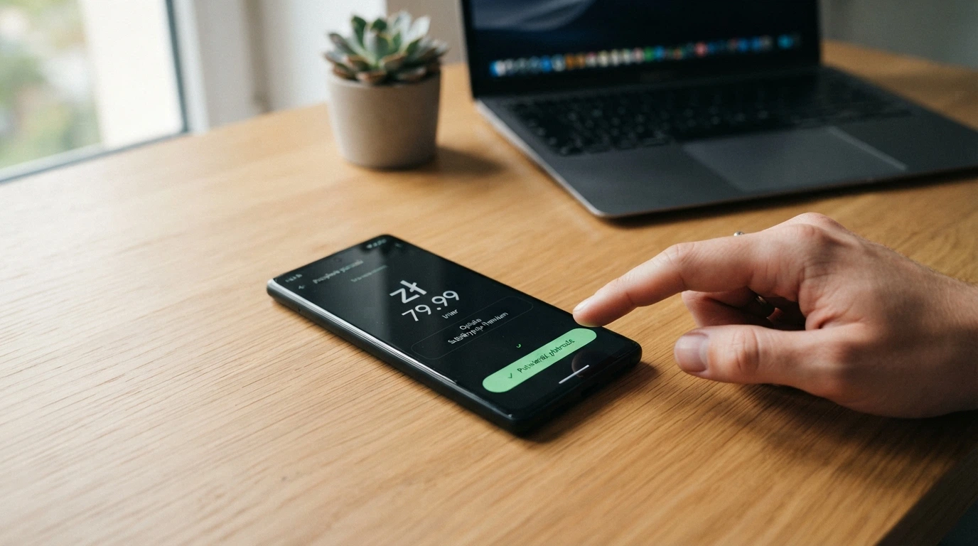 Smartfon z otwartą aplikacją BLIK i logo najpopularniejszych metod płatności dostępnych w Polsce