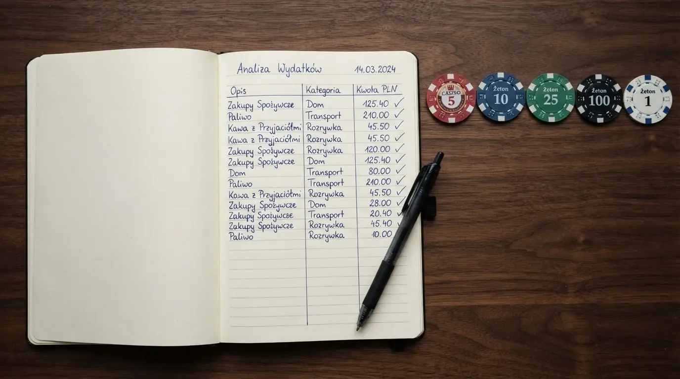Tabela porównawcza na ekranie komputera, pokazująca zestawienie kasyn z kolumnami: operator, kwota bonusu, wager, limit czasowy