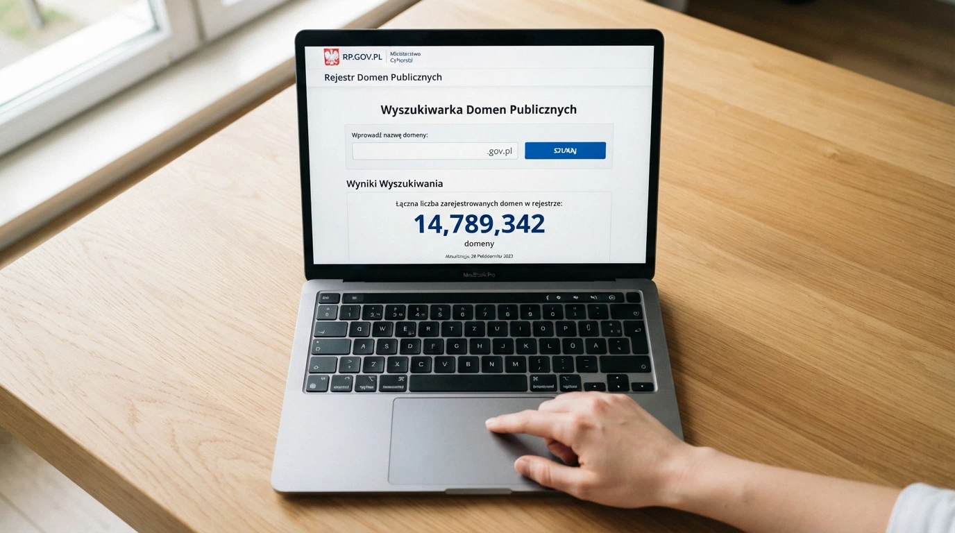 Fragment strony hazard.mf.gov.pl — formularz wyszukiwania w publicznym Rejestrze Domen z widocznym wynikiem „liczba wpisów: ponad 56 000”