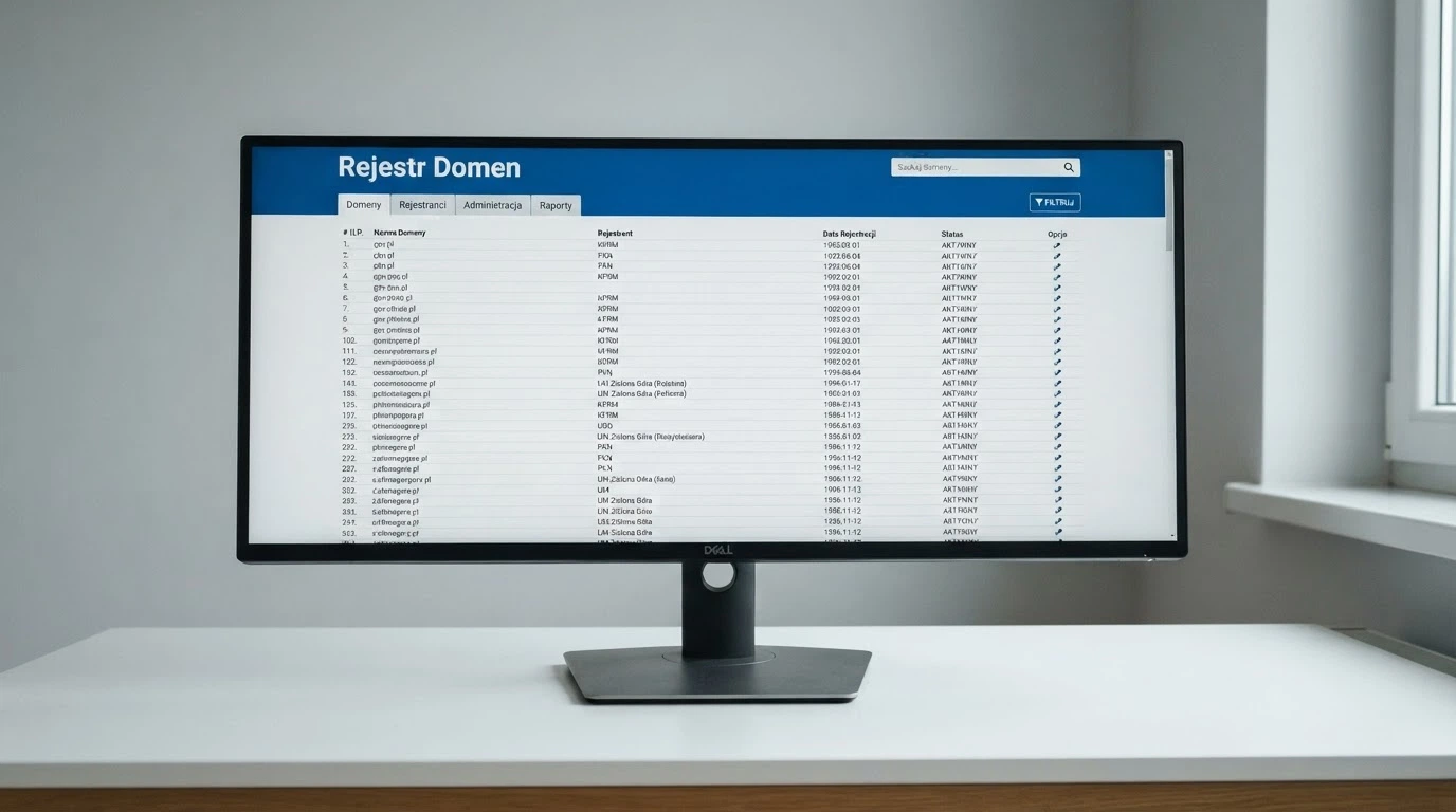 Strona internetowa Rejestru Domen Zakazanych Ministerstwa Finansów na ekranie komputera