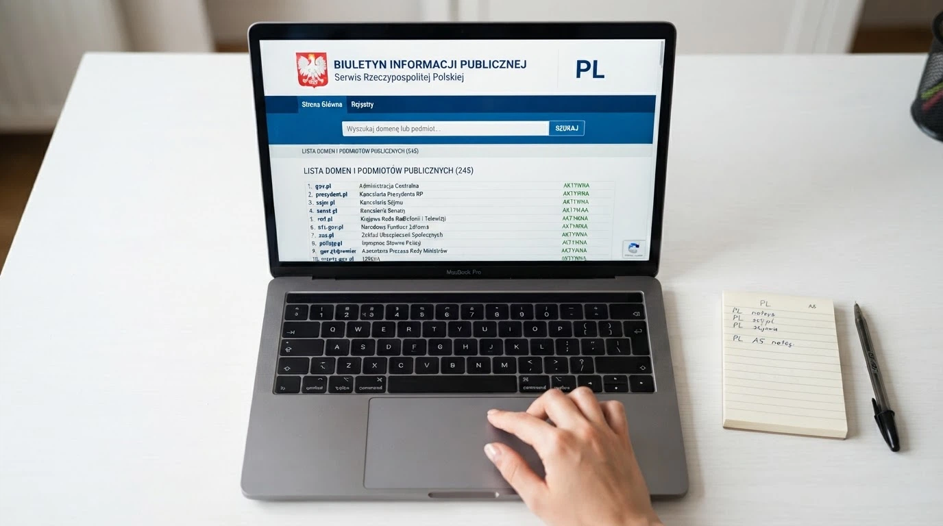Strona Rejestru Domen Służących do Oferowania Gier Hazardowych Niezgodnie z Ustawą na hazard.mf.gov.pl z polem wyszukiwania i listą wpisów