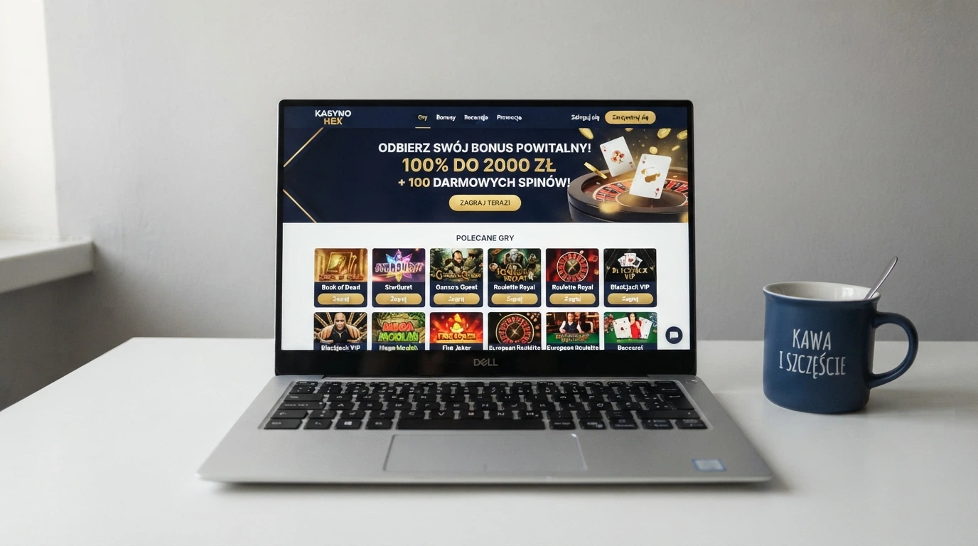 Strona główna Total Casino na ekranie laptopa — jedyne legalne kasyno online w Polsce